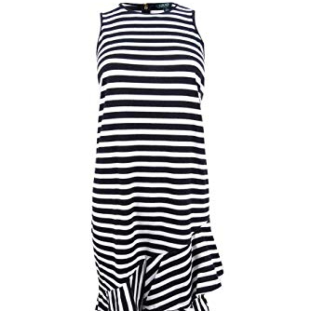 Ralph Lauren Black and White Asymmetrical Dress